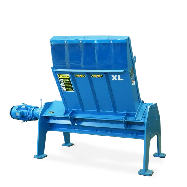 The Taskmaster XL pallet shredder complete with hopper.