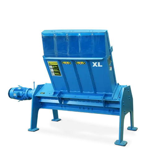 The Taskmaster XL pallet shredder complete with hopper.