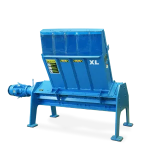 The Taskmaster XL pallet shredder complete with hopper.