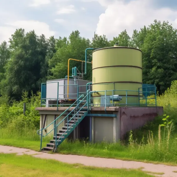 A wastewater pump station