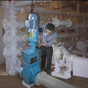 wastewater system install with man