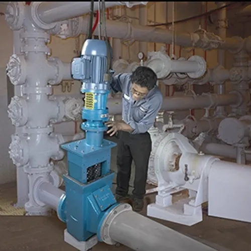 wastewater system install with man