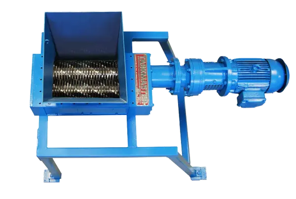 An overhead of a twin shaft shredder