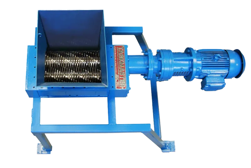 An overhead of a twin shaft shredder