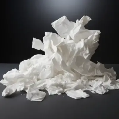 Pile of white wipes