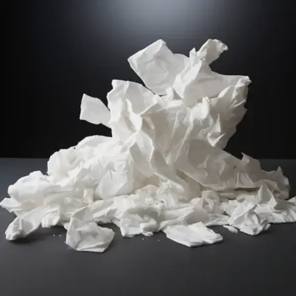 Pile of white wipes