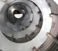 A closeup inside of a drum screen