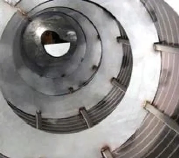 A closeup inside of a drum screen