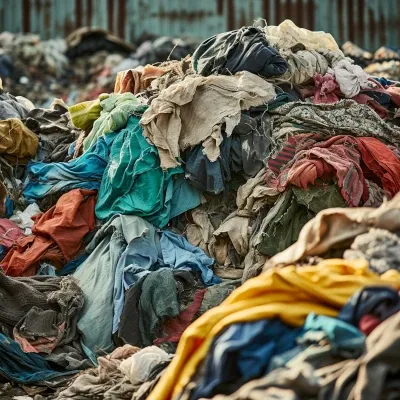 Large pile of dirty shirts and other fabric