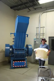 The Vulcanator Granulator is being used for rubber processing.