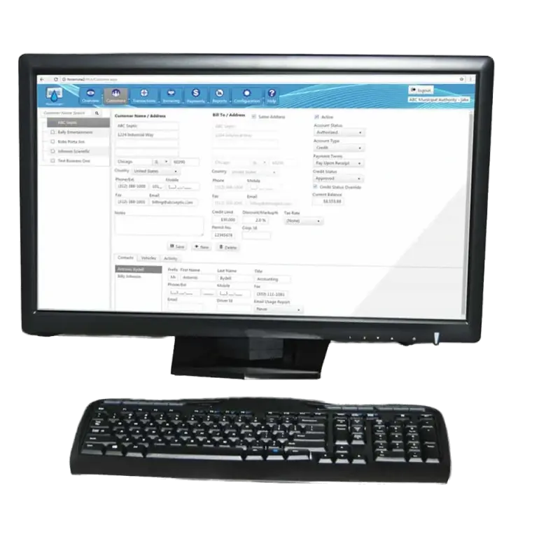 HaulerLogic® Hauler Transaction Software interfaces with septage receiving and bulk water dispensing systems.