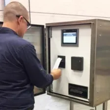 man with receiving station