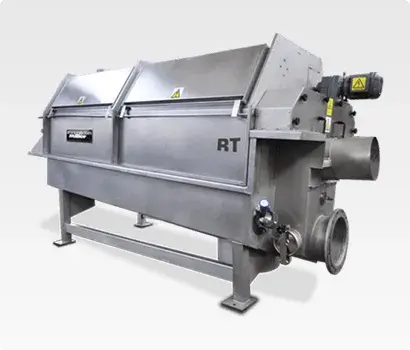 A large industrial rotary drum screen