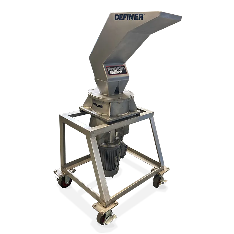 Vertical standing hammer mill