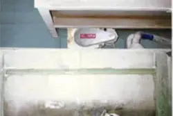 metal pipe and shelf