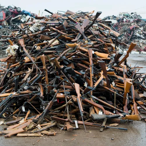 Pile of firearms