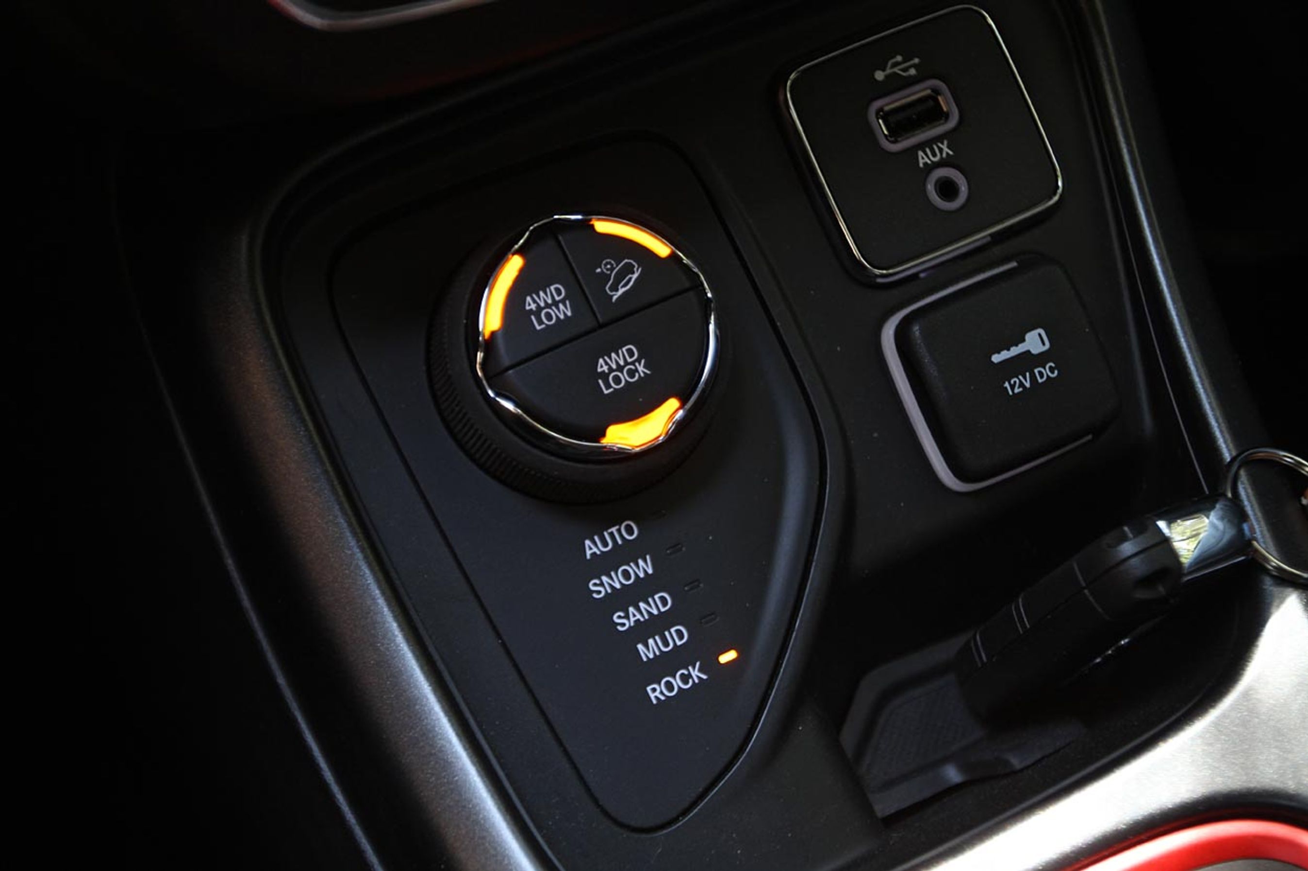 Trailhawk-versionen har reduktionsgear og fem offroadprogrammer. Fordelingen mellem for og bag sker automatisk, med mindre lock-funktionen er aktiveret.