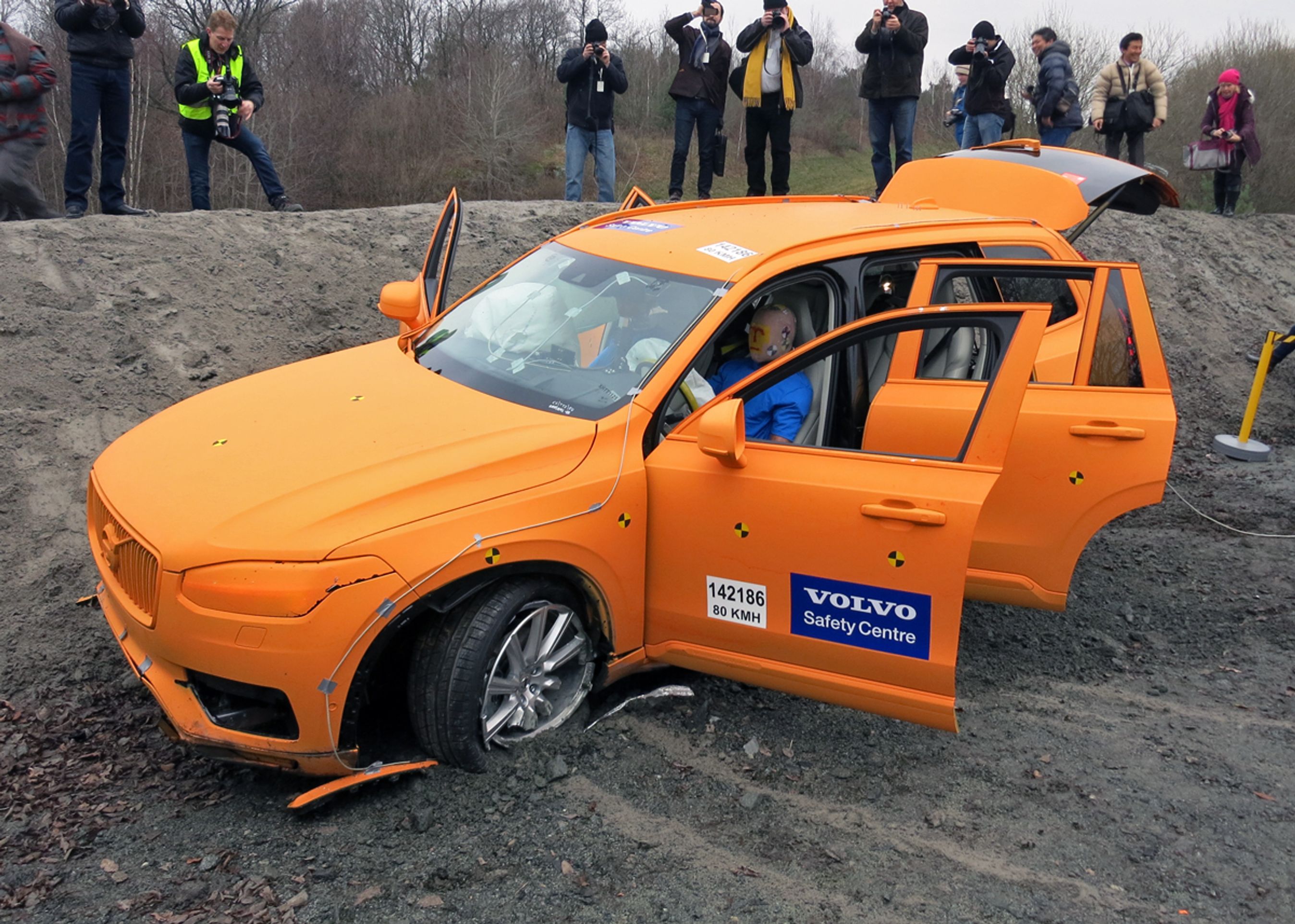 En nyudviklet crashtest har hjulpet Volvo til at udvikle et førersæde, der kan redde rygsøjlen i tilfælde af en ulykke, hvor man kører af vejen. Foto: Søren W. Rasmussen, FDM
