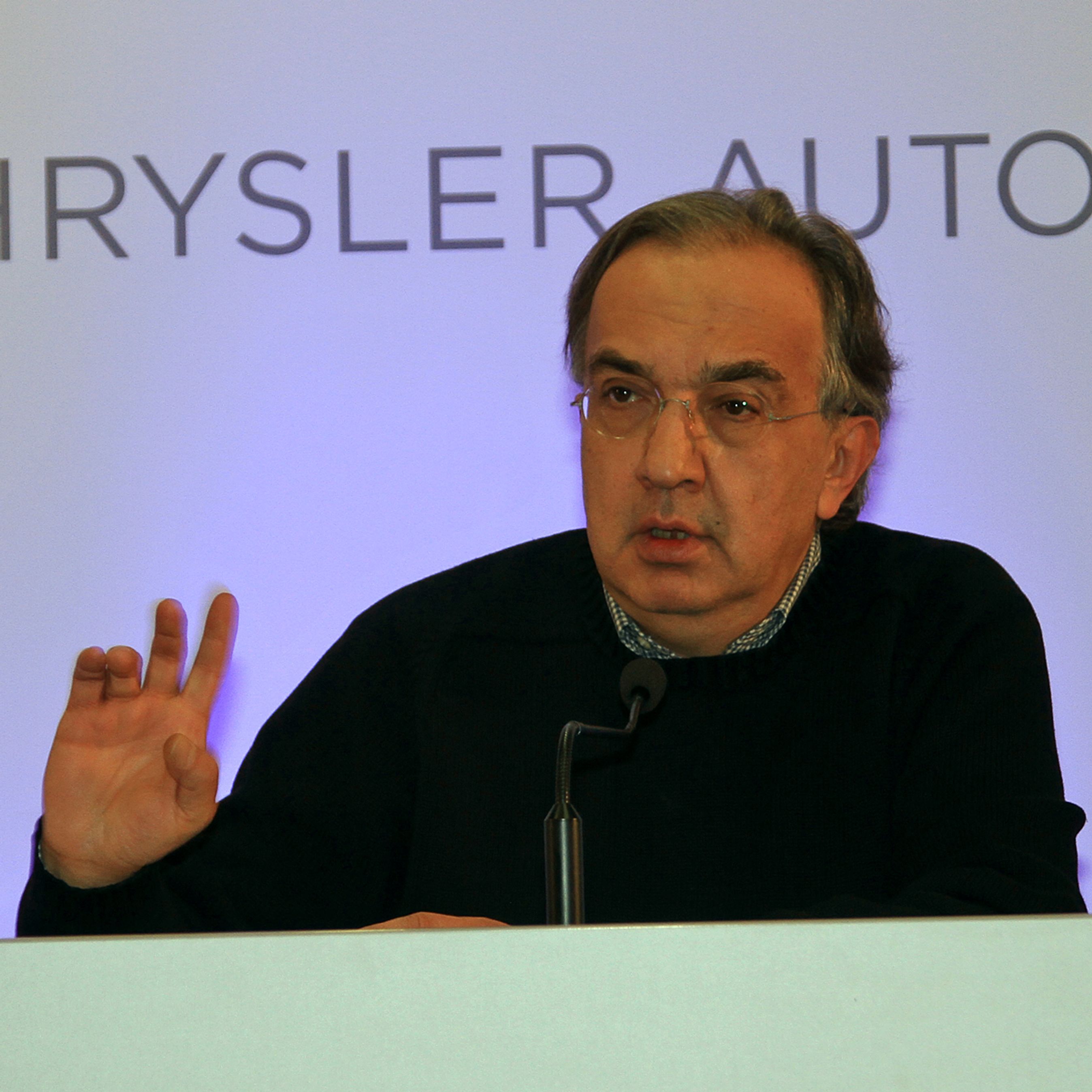 Fiat-Chrysler-topchef Sergio Marchionne improviserede tilsyneladende under et interview ved Geneve-udstillingen og fortalte, hvad en længe omtalt Fiat-Alfa-model skal hedde. Foto: Torben Arent