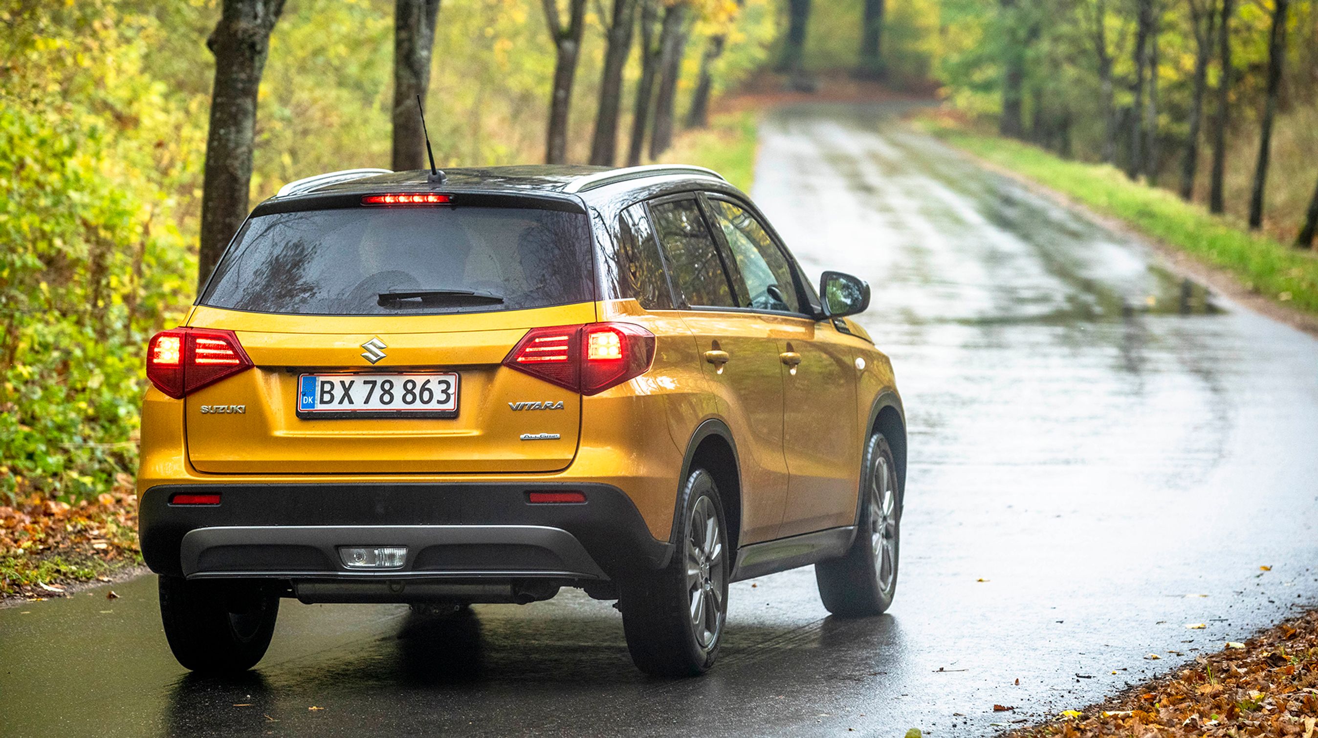 Bagtil ses faceliftet primært på et nyt lygteglas, hvor der er tre vandrette røde LED-lys. Vitara fås kun i en femdørs variant.