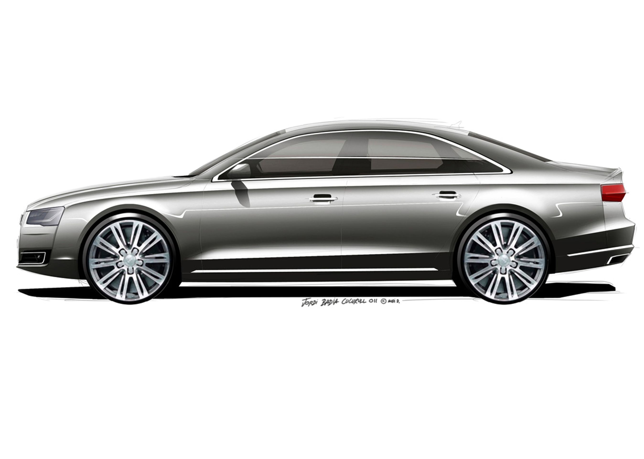 Den nye A8 er formentlig omtrent lige så lang som den nuværende, dvs. ca. fem meter.