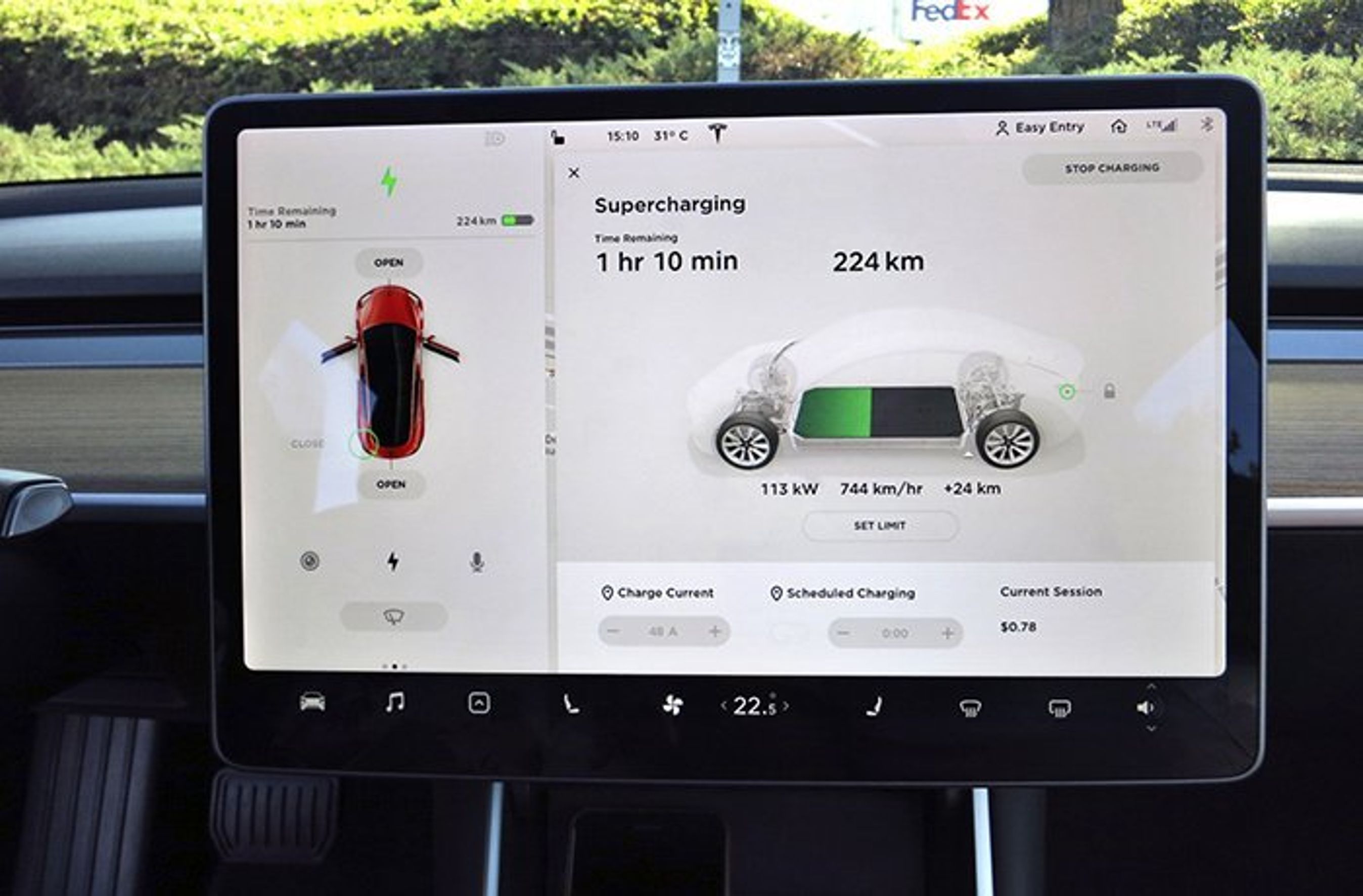 Tesla Model 3 skærm