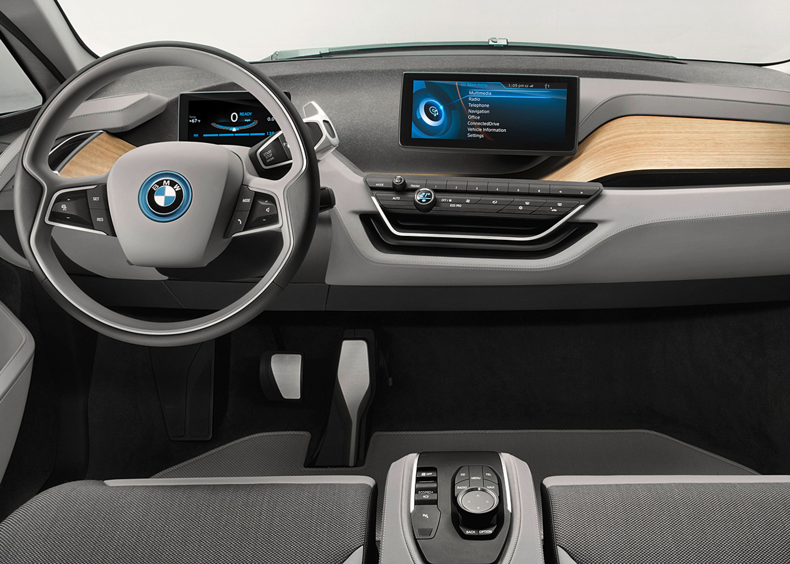 BMW i3 får to store skærme; en som instrumenthus og en til en lang række sekundære funktioner som kommunikation og underholdning.