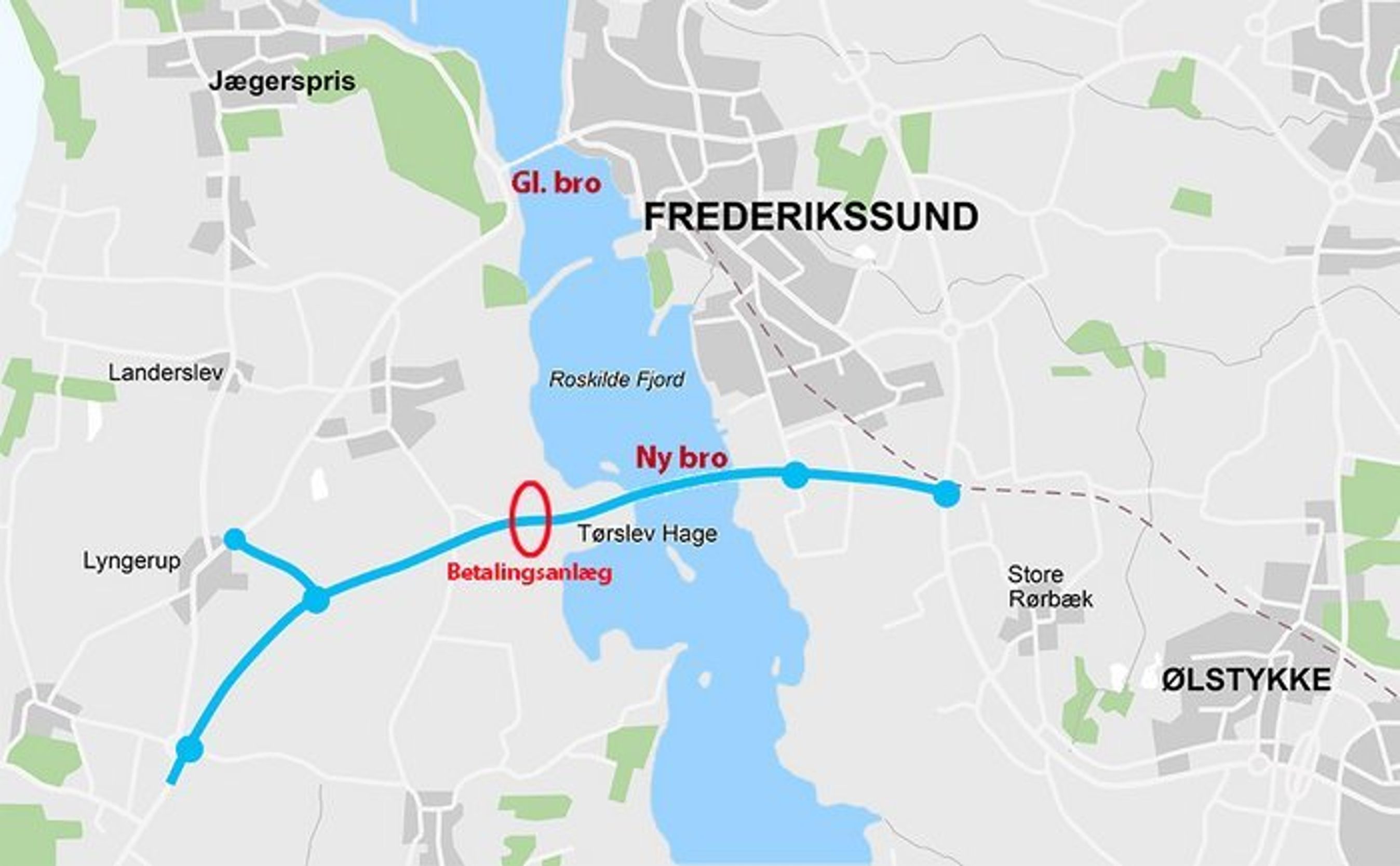 Den ti km lange motortrafikvej.