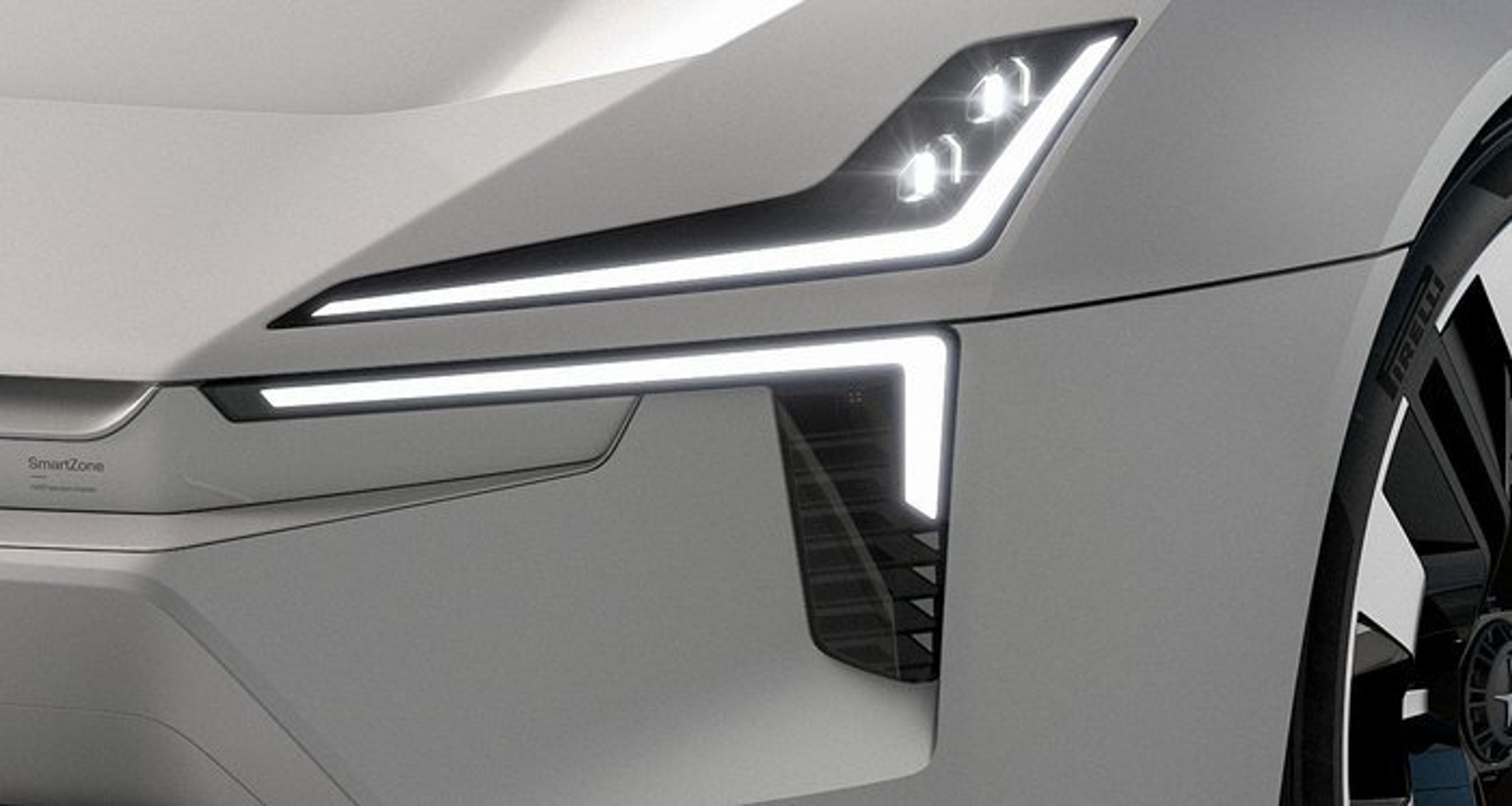 Der er ikke meget visuelt Volvo tilbage – bortset fra lånet af Volvos Thors Hammer-forlygter.