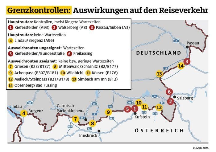 Grænseovergange med risiko for kødannelse i Tyskland