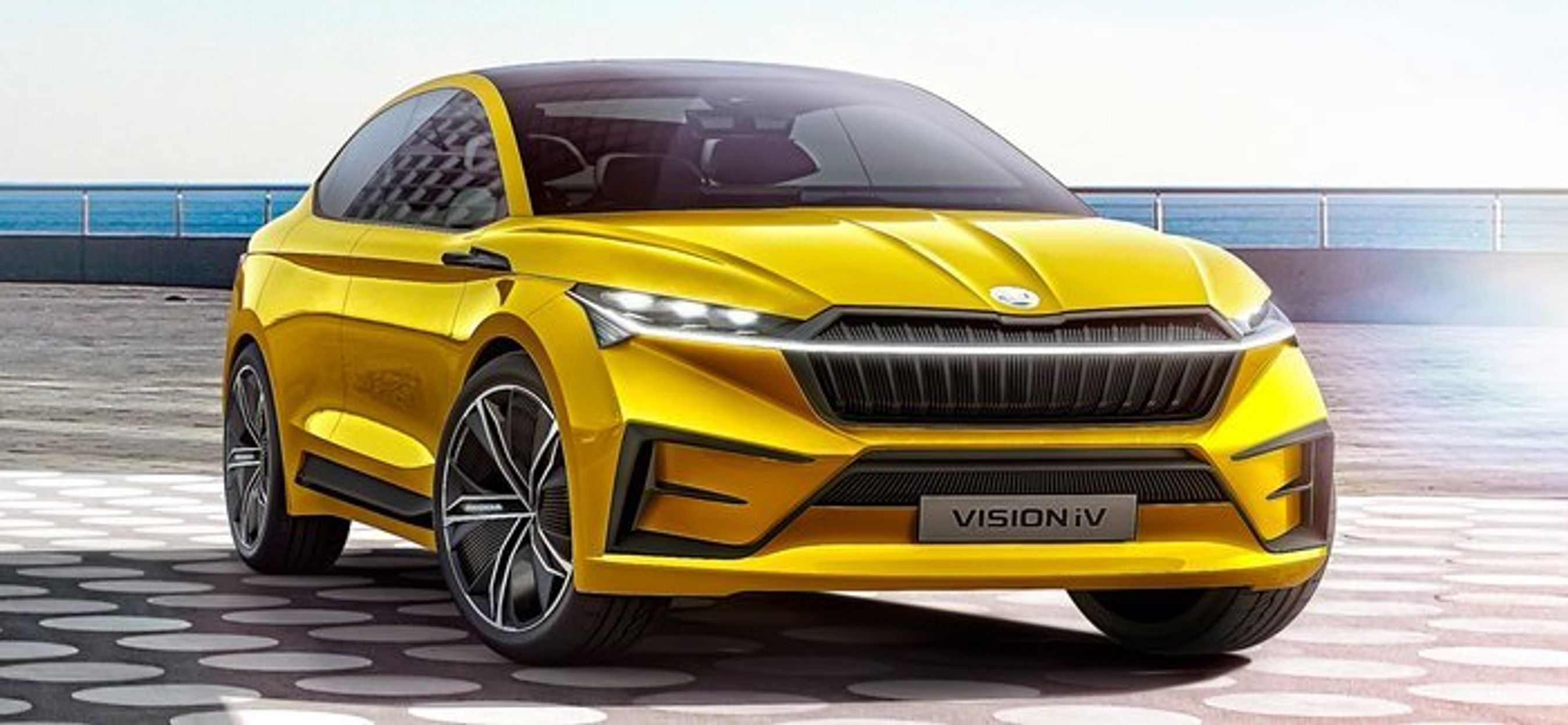 Skoda Vision iV har en markant front.