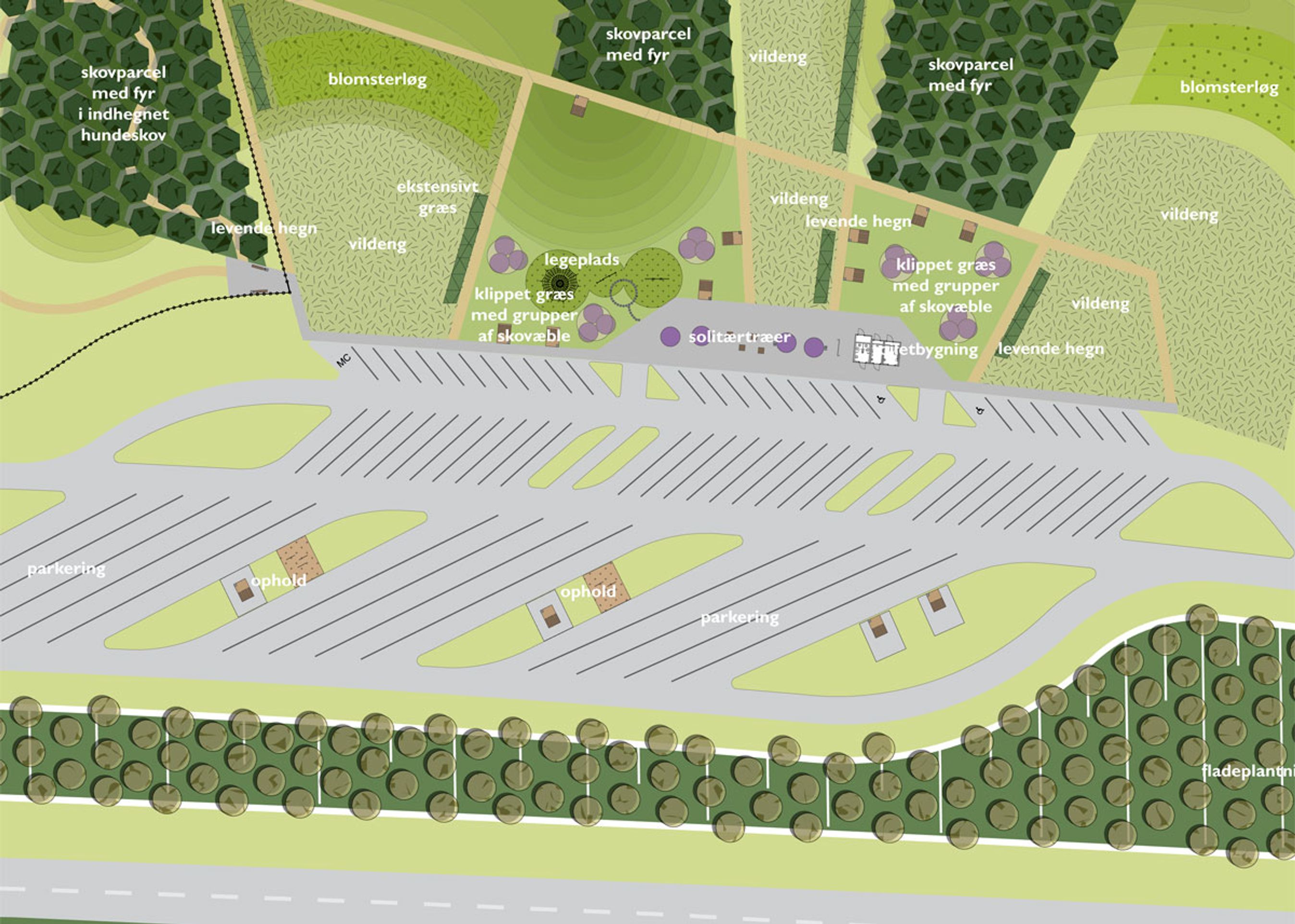 De nye rastepladser har bl.a. hundeskov og legeplads, men ikke kiosk.