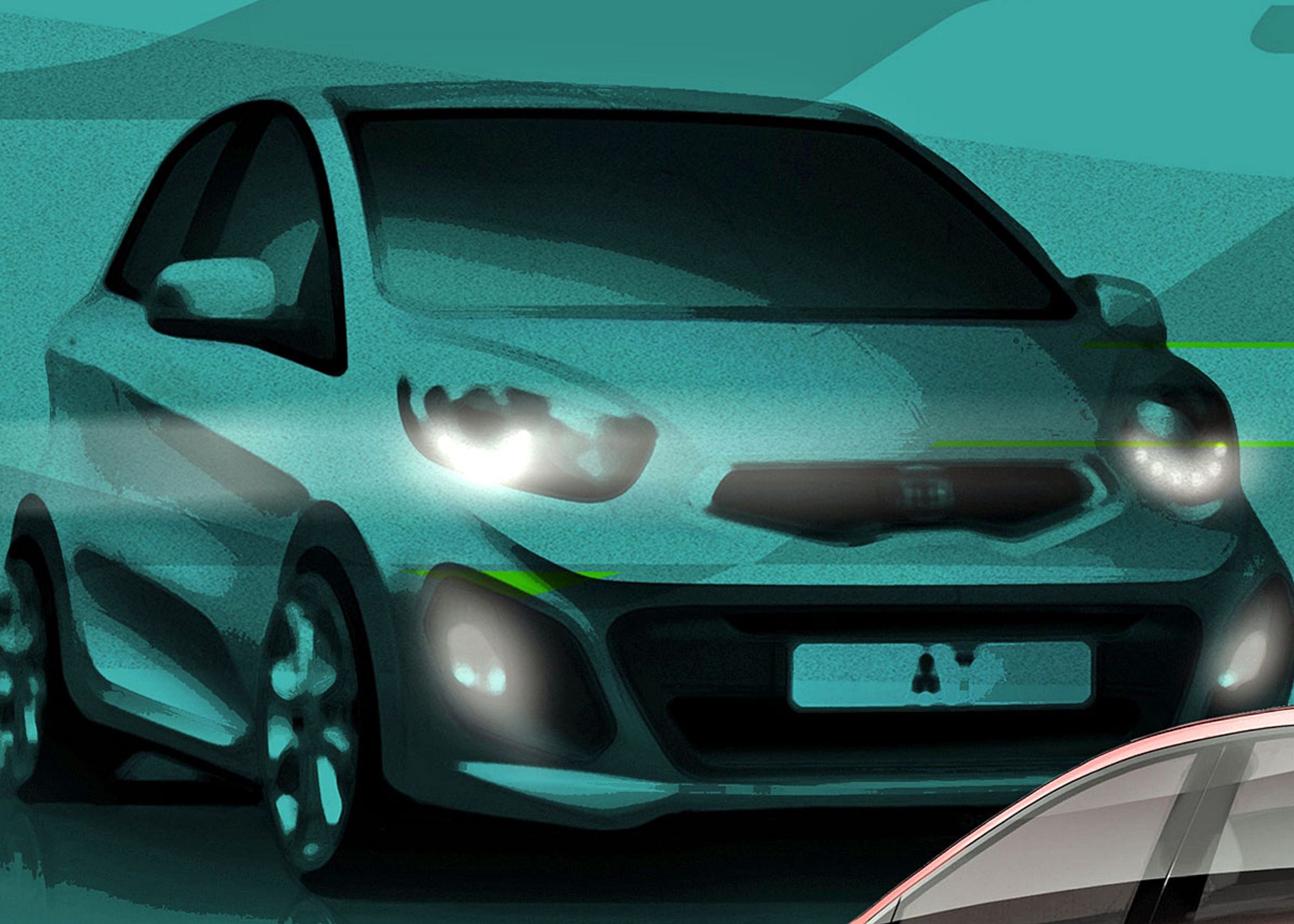 Selv om Kia har peppet designet op på denne skitse, så giver den formentlig en god indikation af, hvordan den næste Picanto vil se ud.