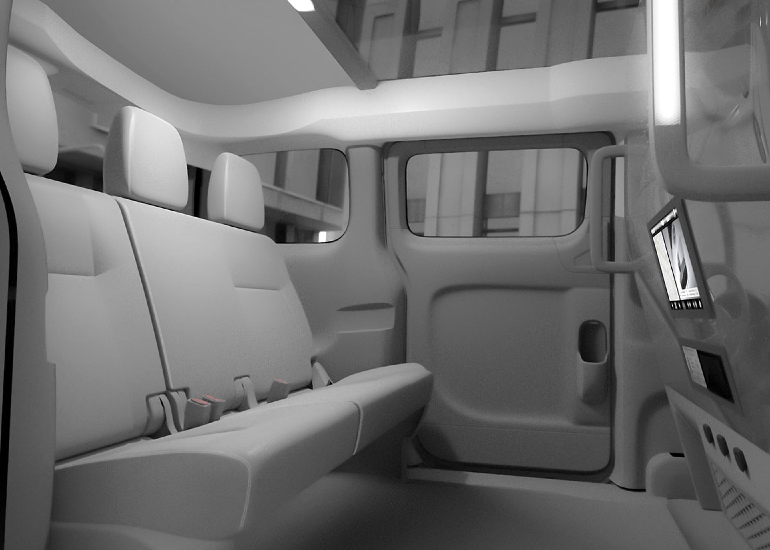 Der bliver god plads til tre på bagsædet. Telefonen kan lades op under turen.