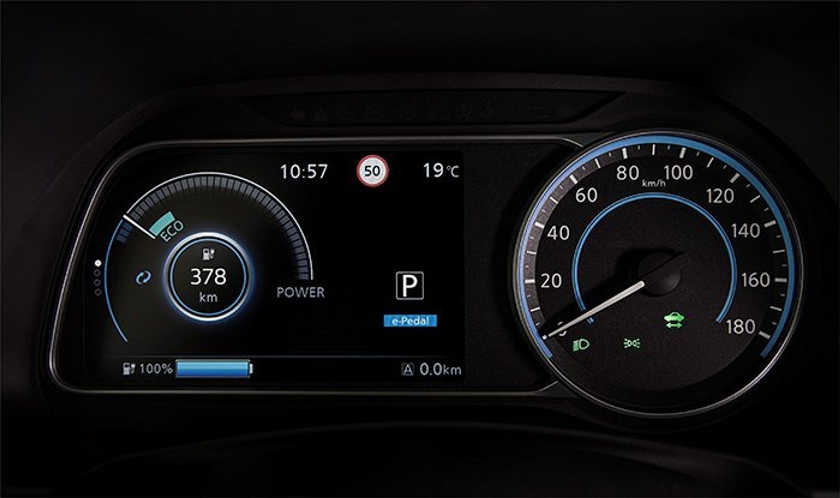 Nissan Leaf speedometer