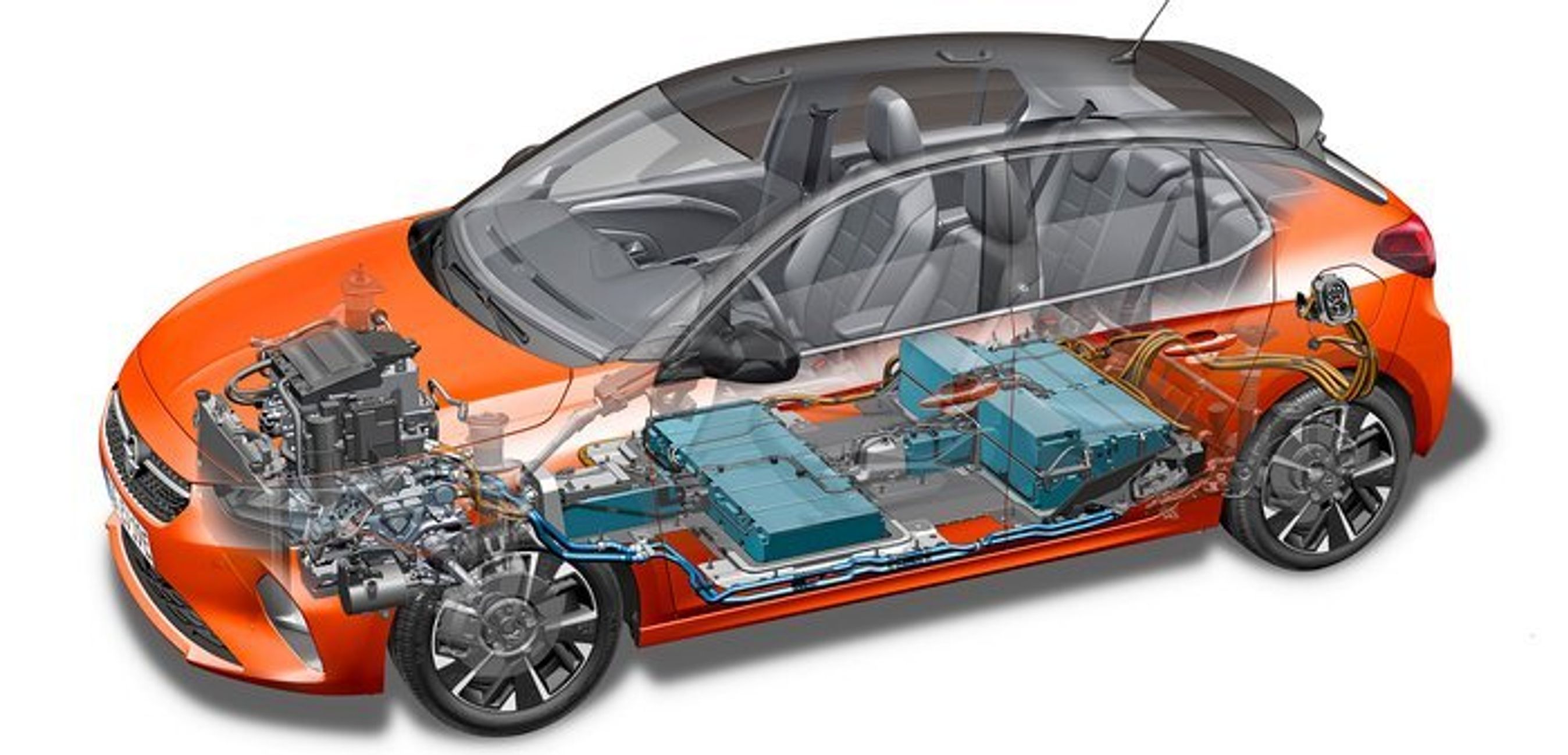 Batterierne ligger i bunden af bilen.