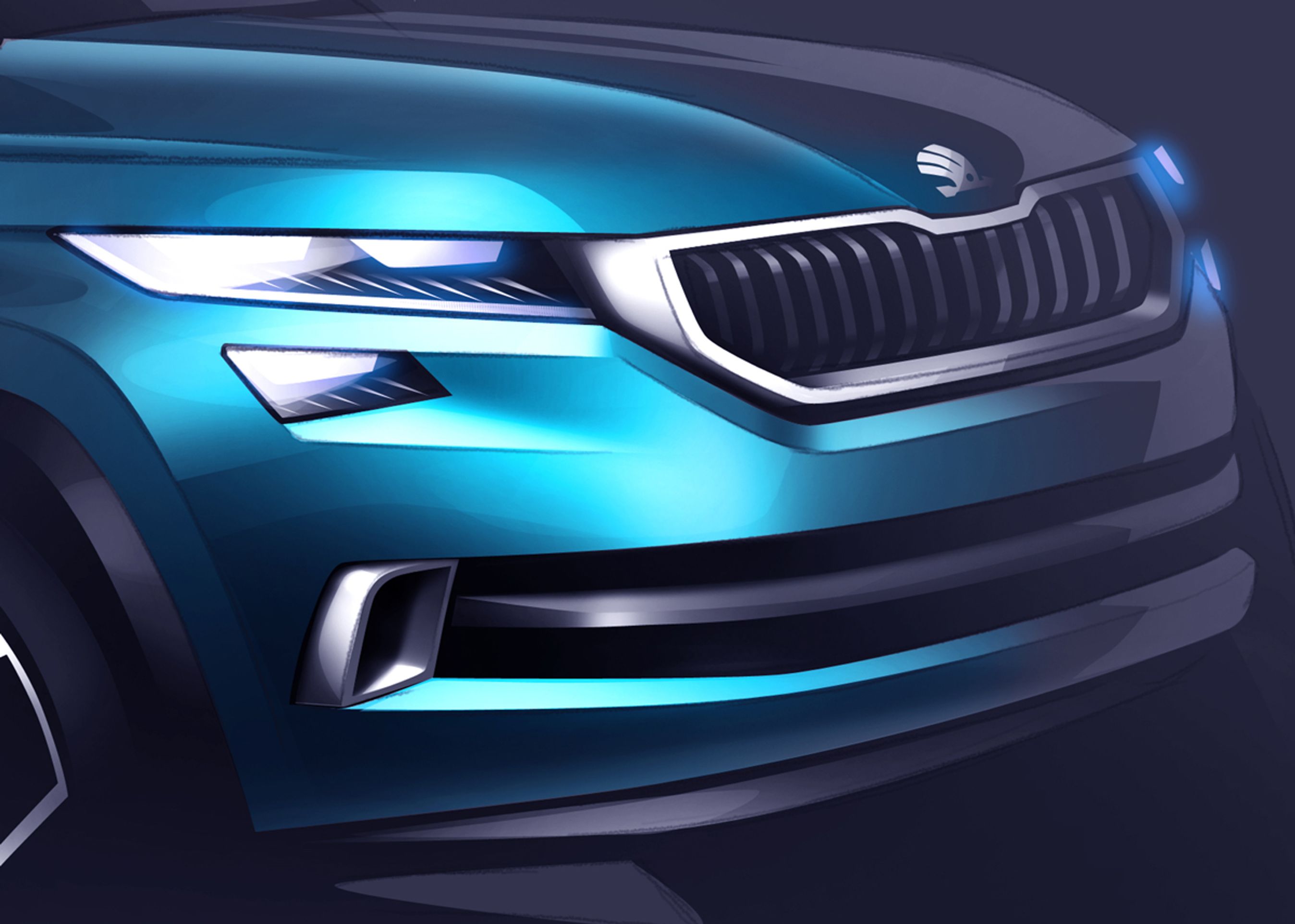 Vision S har fire "sammenknebne" LED-lygter. Den smalle stil giver bilen en stram attitude, men lygterne bliver givetvis højere på produktionsmodellen.