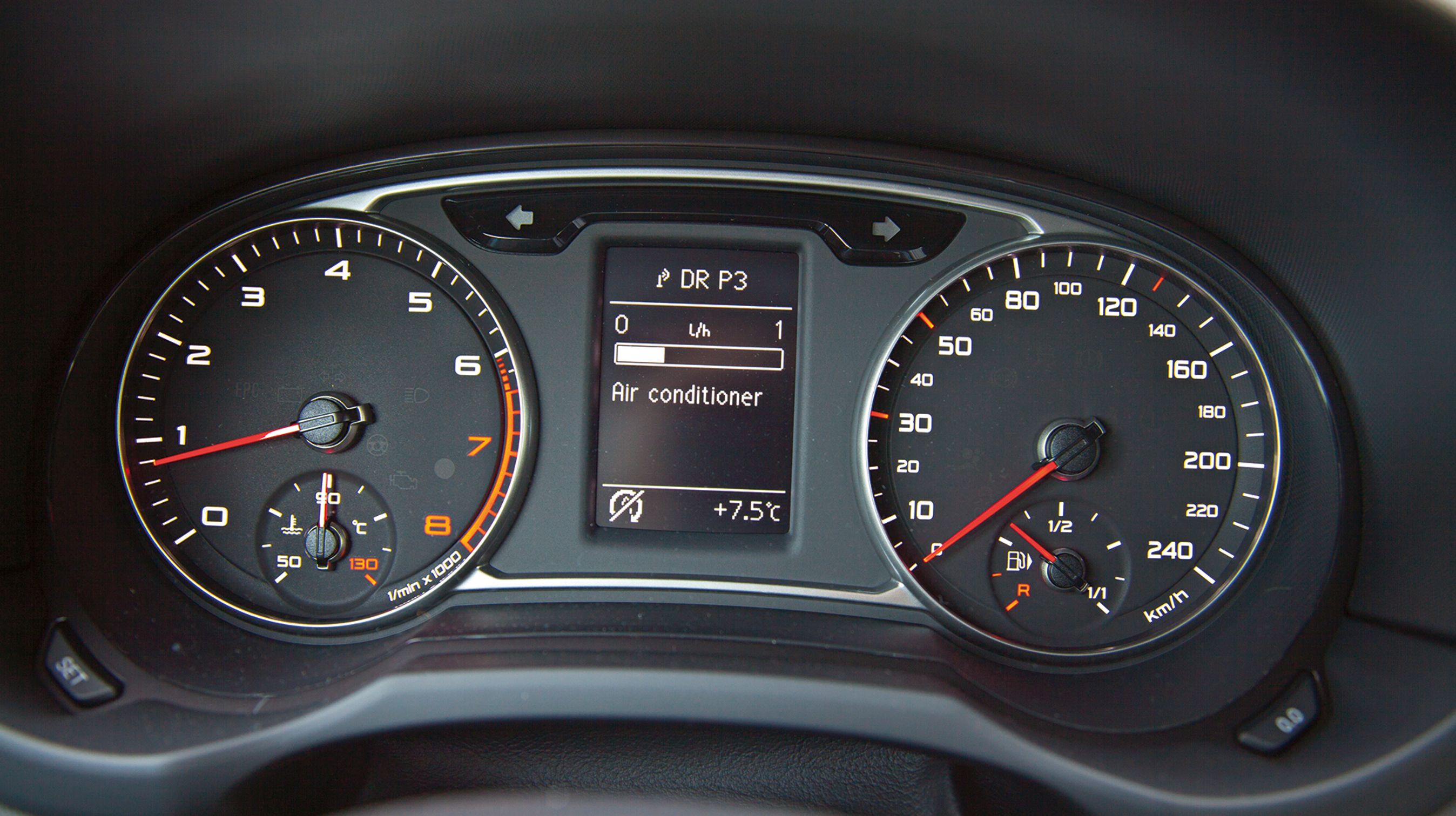 Speedometeret er tydeligt opdelt op til 60 km/t., så det er let at aflæse farten præcist ved bykørsel.