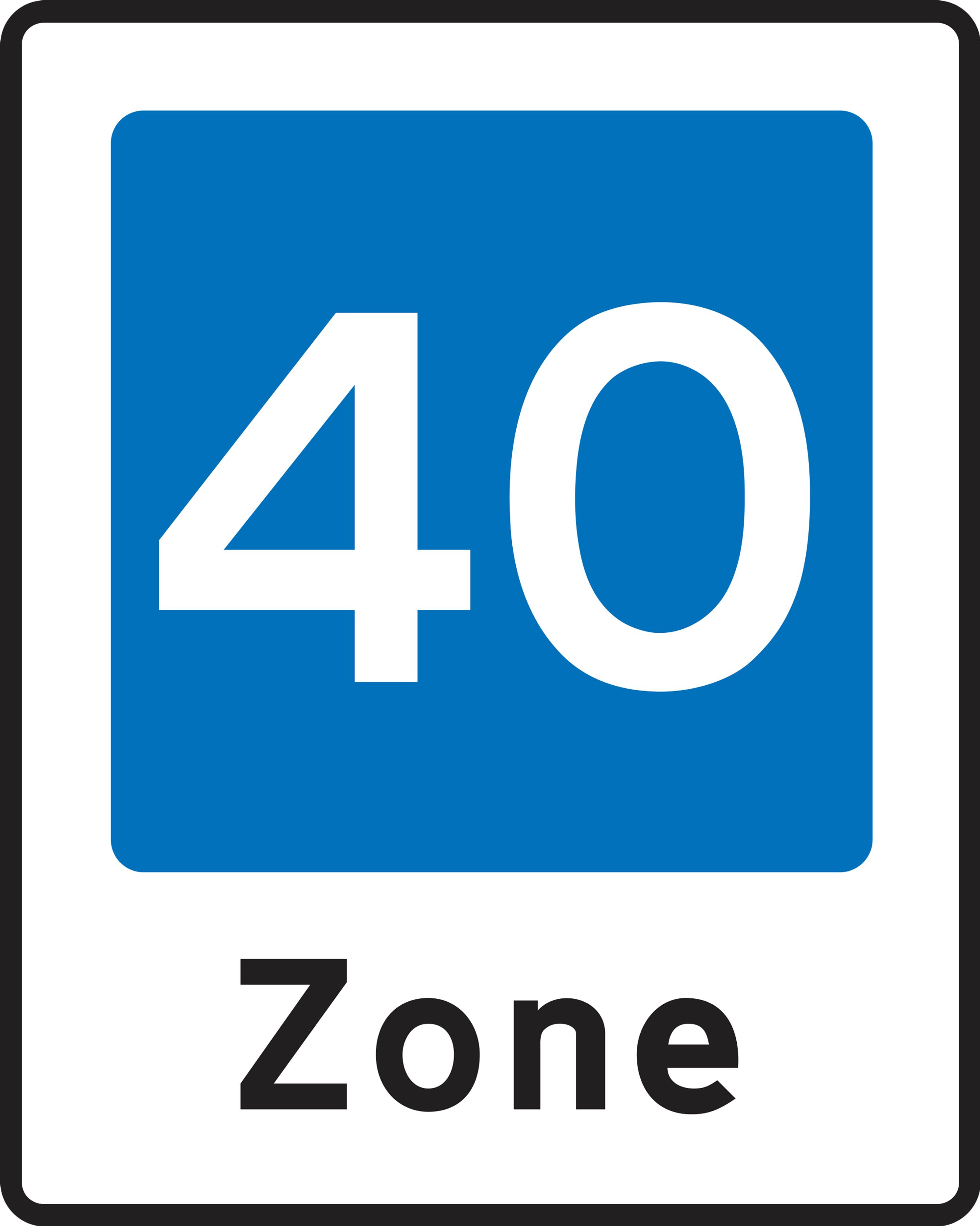 Færdselstavle for område med fartdæmpning