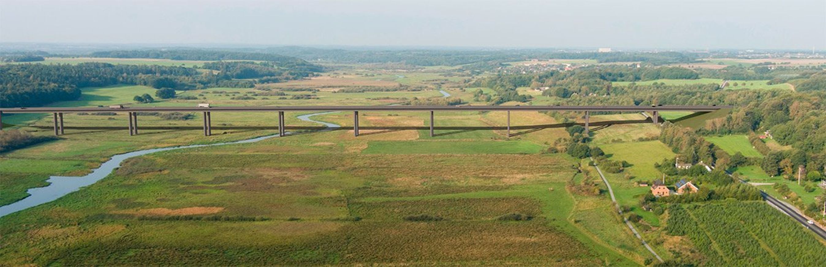 Computerbillede med lang dalbro.