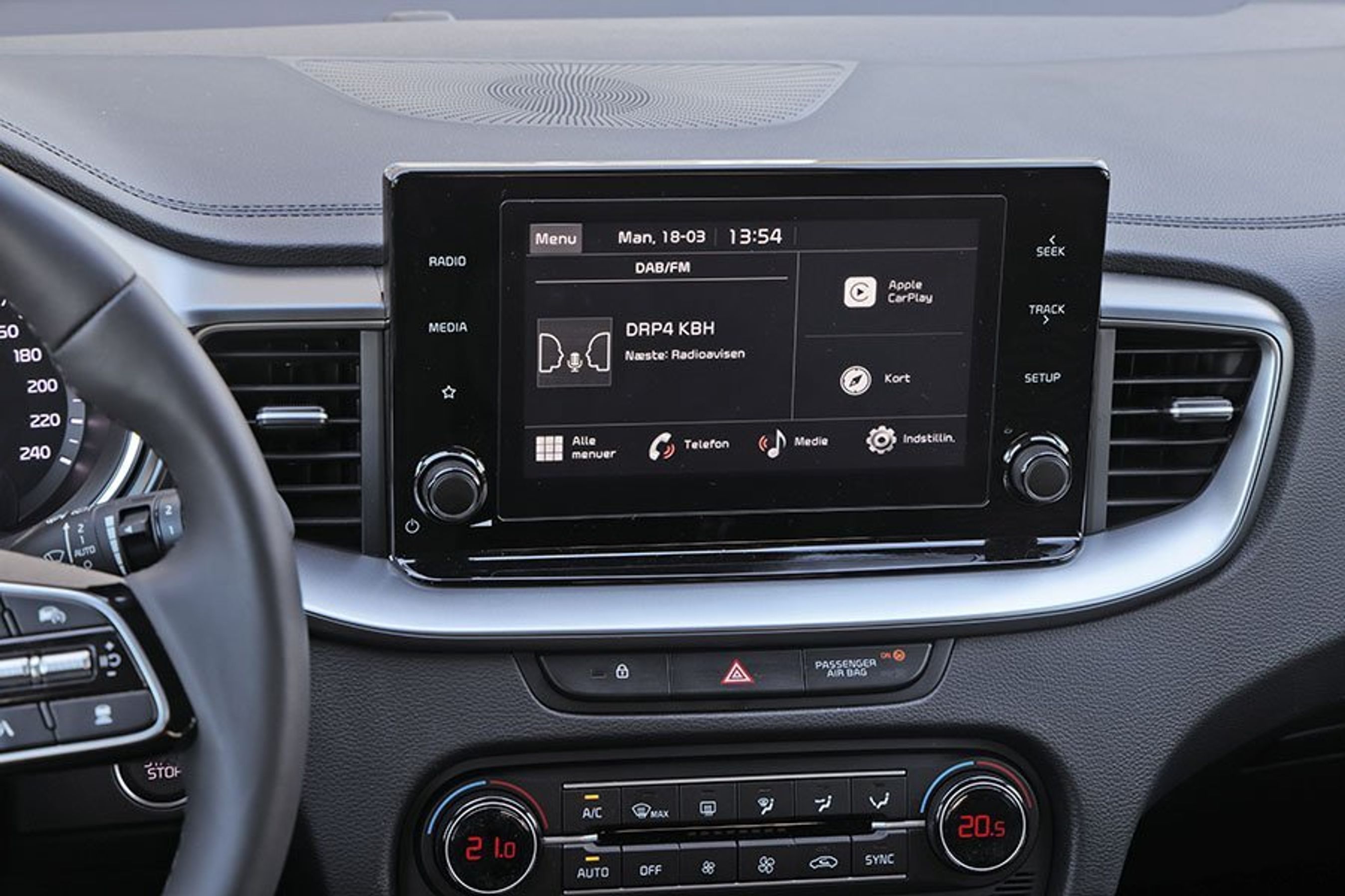 Stor skærm i en Kia Ceed