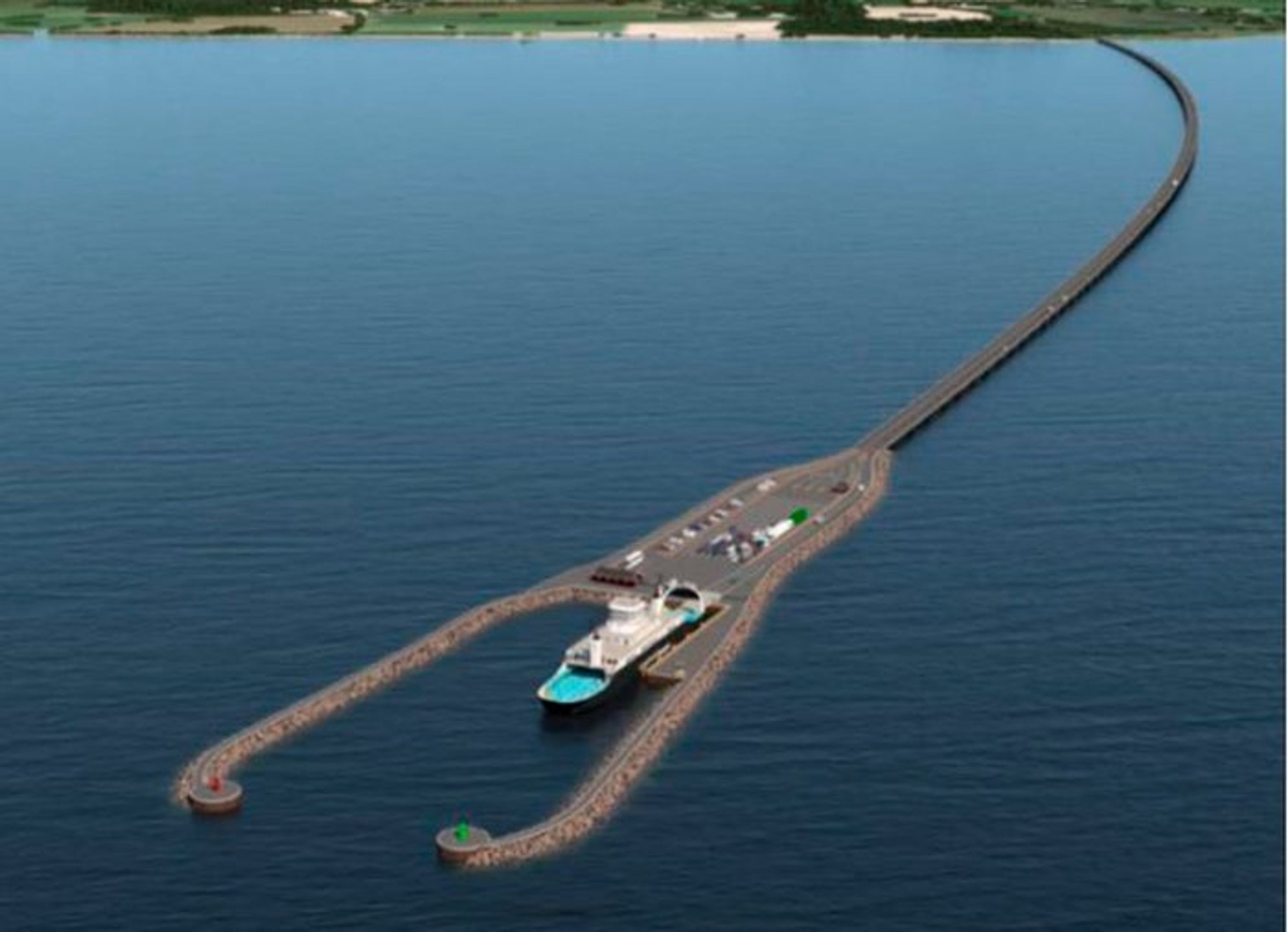 En havn 3,5 km ude i Langelandsbæltet (eller måske kun 2,5 km) kan forkorte sejltiden mellem Lolland og Langeland betydeligt. Men strømforholdene skal nu undersøges en gang til.