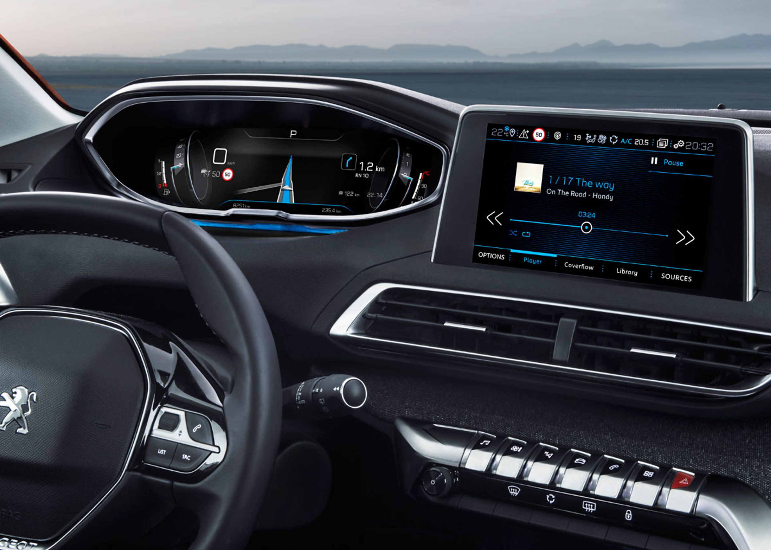 Væk er de normale instrumenter. 3008 bliver første Peugeot med rent digitalt instrumenthus.