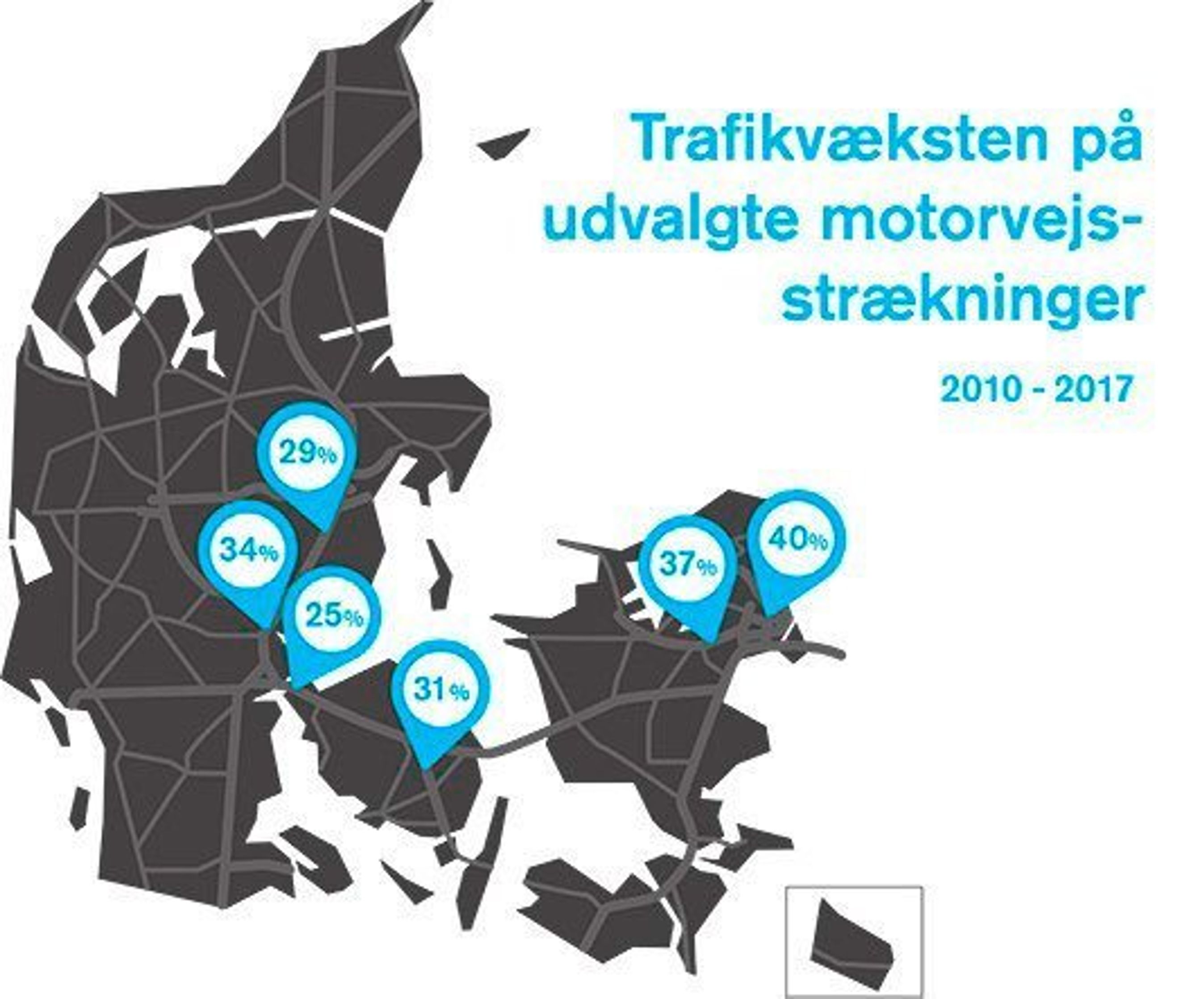 Her er motorvejstrafikken særligt vokset.