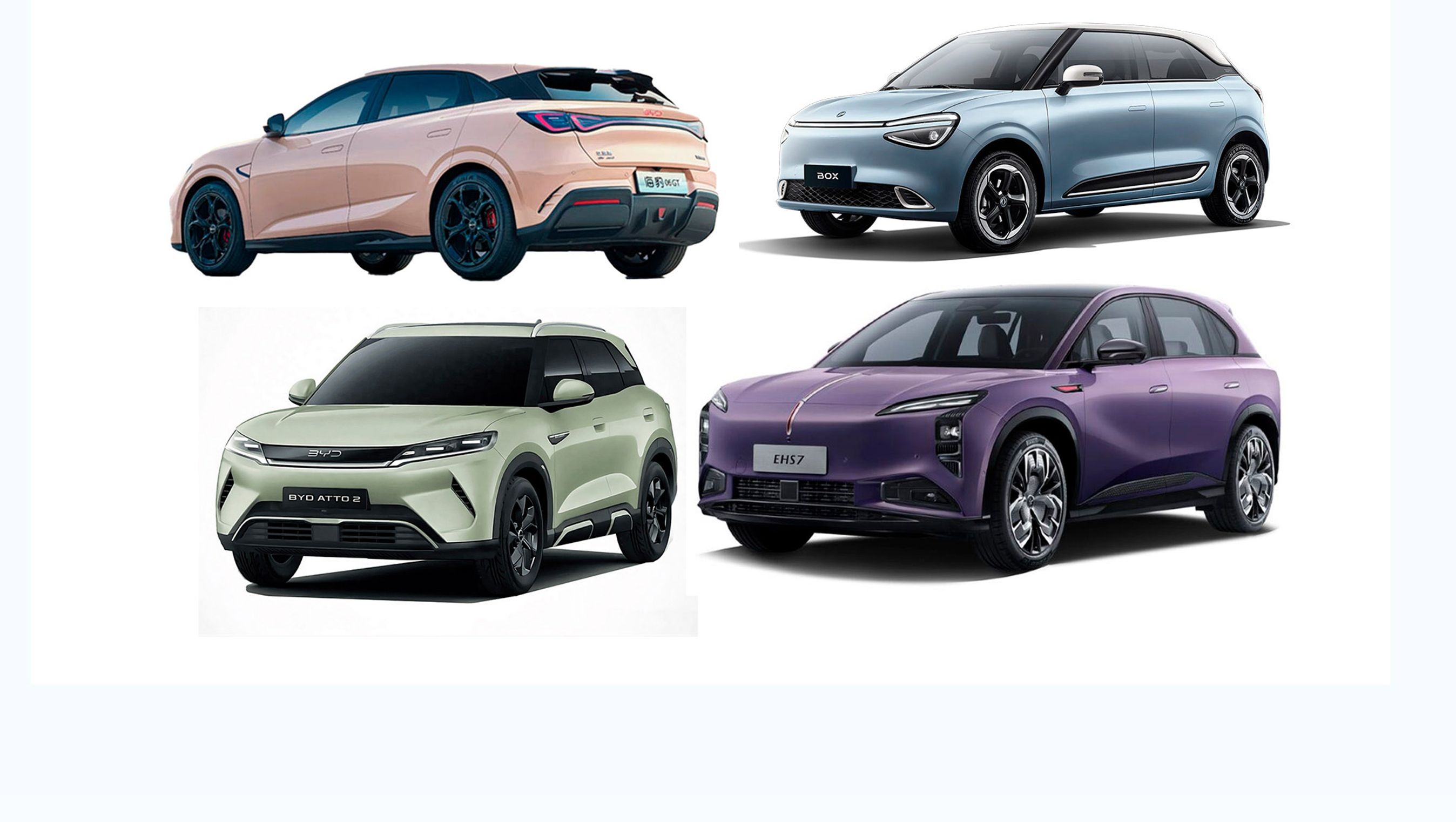 Fire biler i collage.