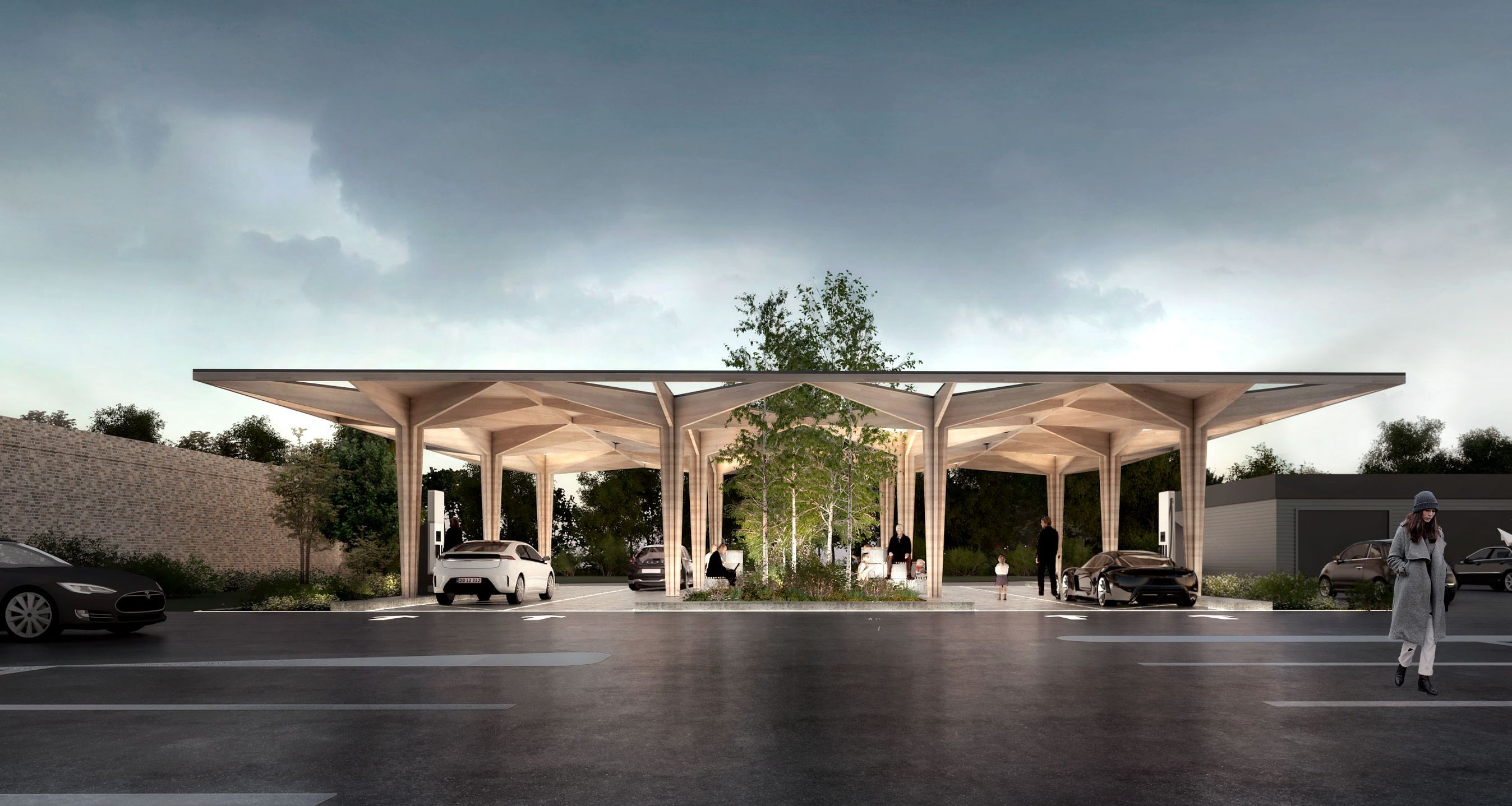 Computerfoto af stationen i Fredericia.