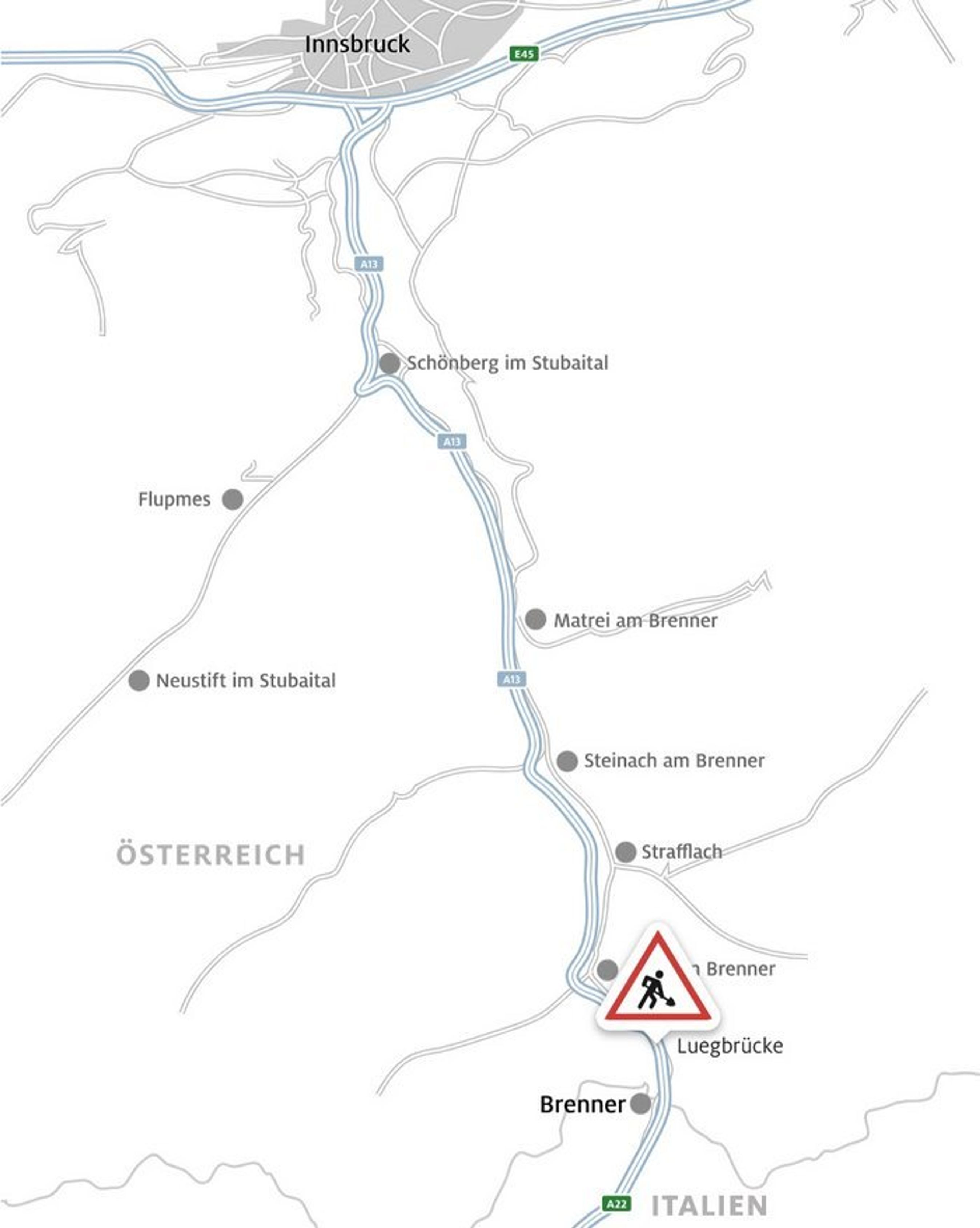 Grafik af vejarbejde på Lueg-bro