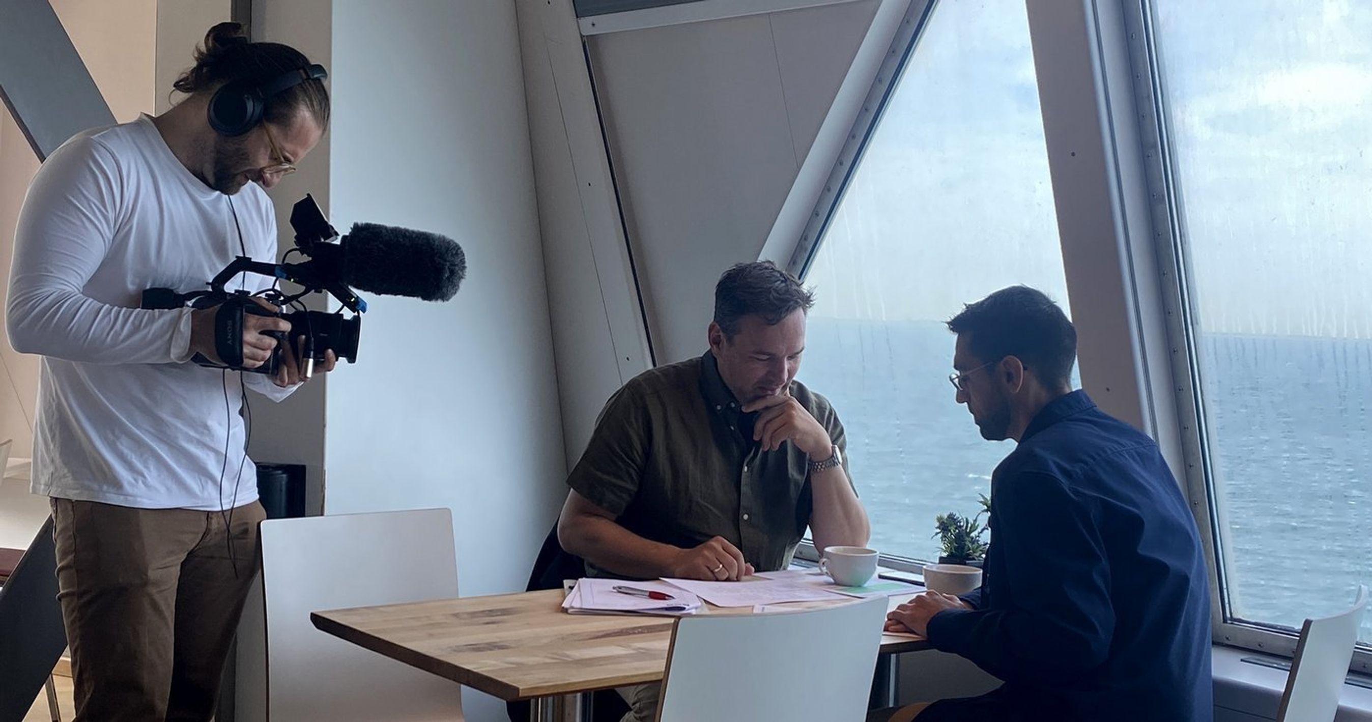 Færge med personer. 