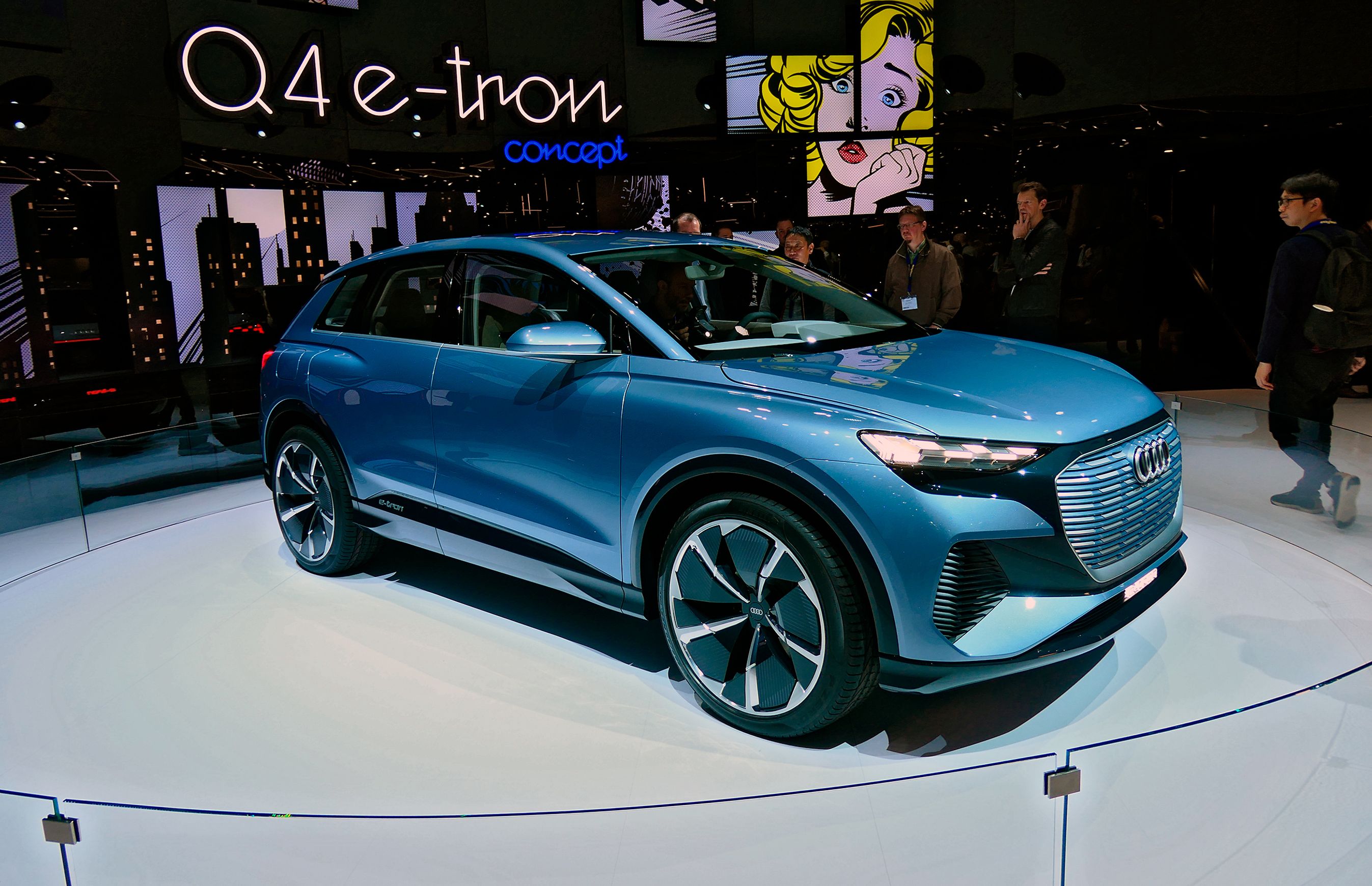 Audi Q4 E-tron ved verdenspremieren i Genève.