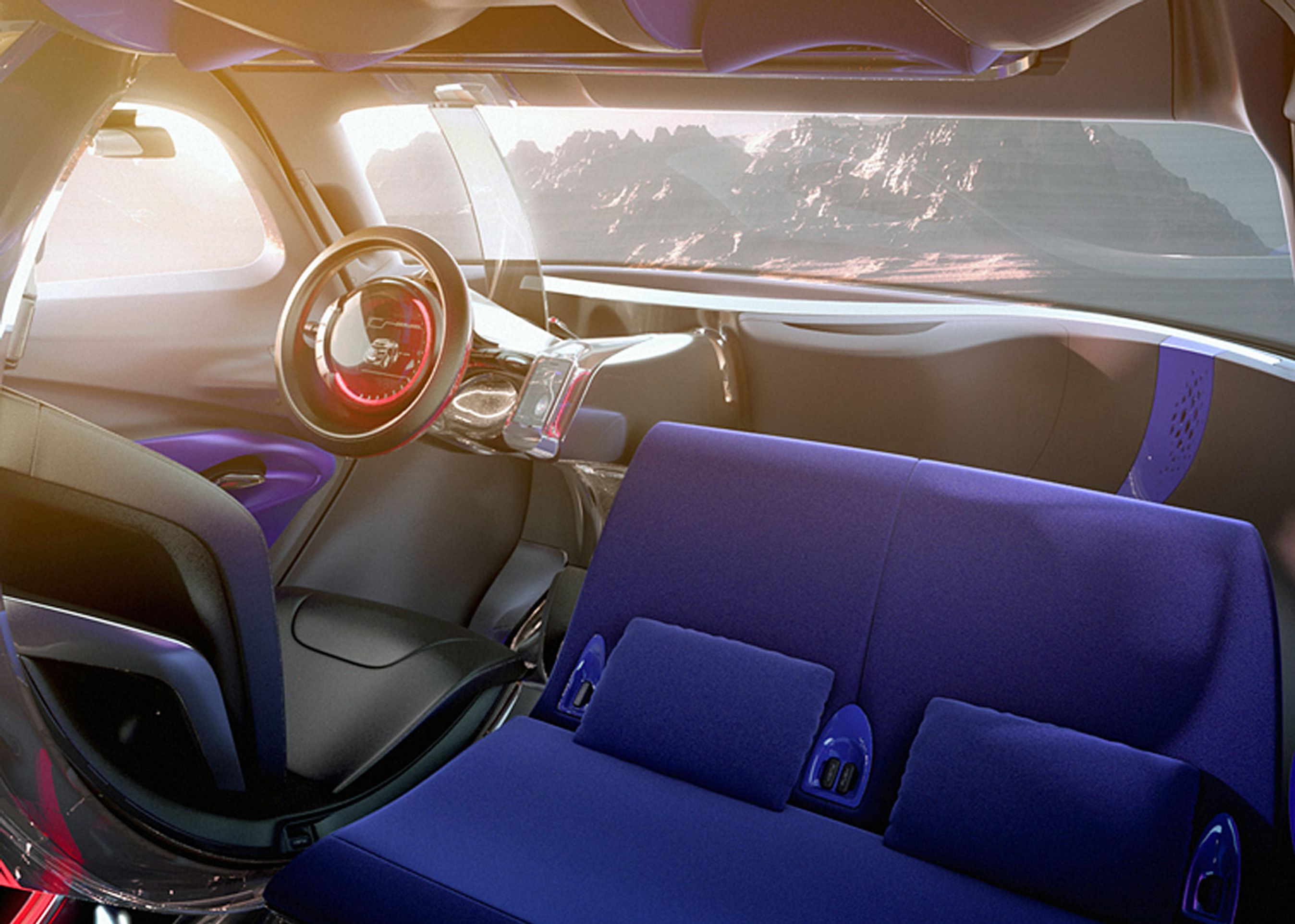 Føreren i det sorte lædersæde identificeres digitalt af bilen, og alle informationer om kørslen er til rådighed på headup-displayet og på skærmen midt i rattet.